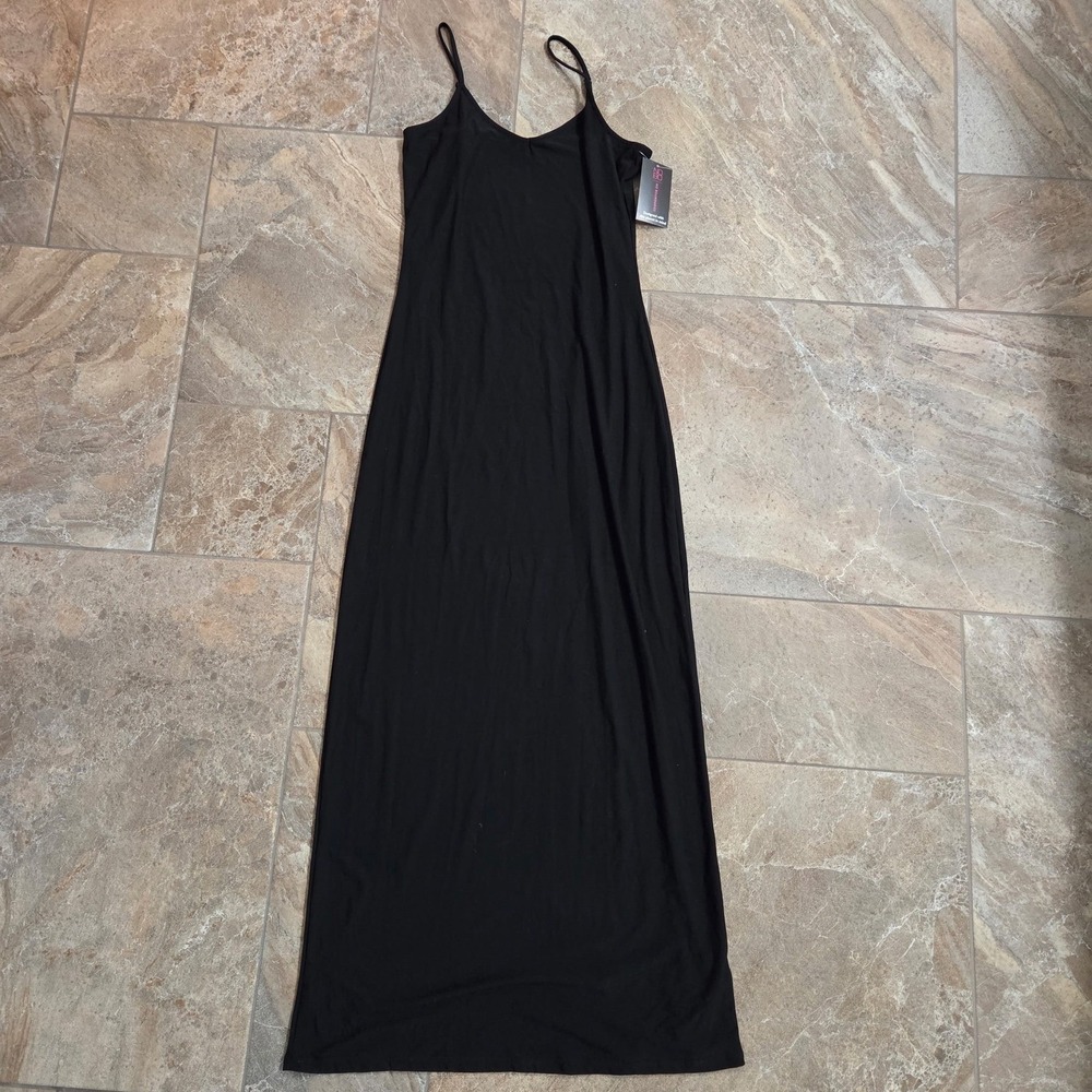 NWT No Boundaries Black Spaghetti Strap Maxi‎ Dress Size M 7-9